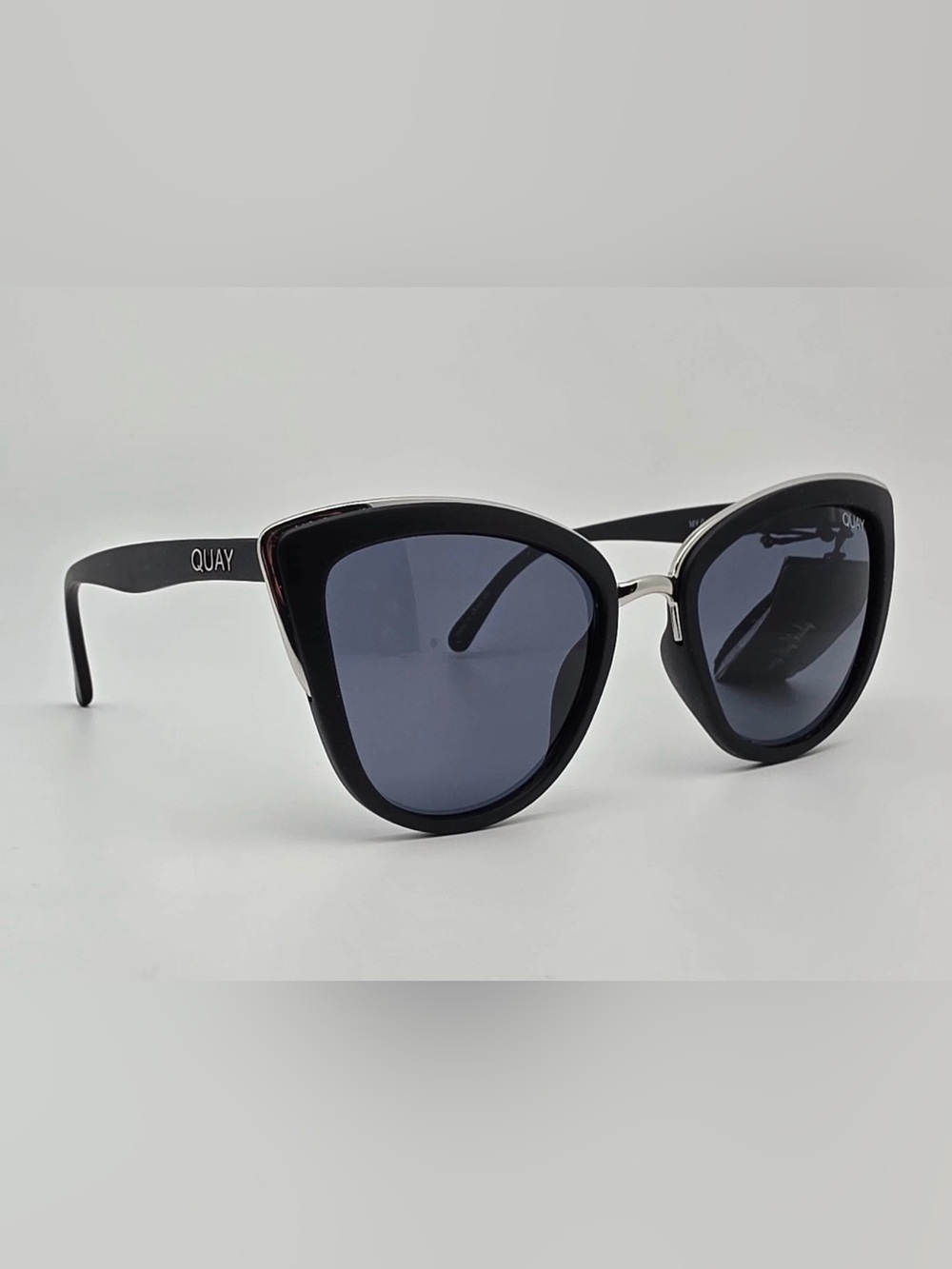 Quay Australia “My Girl” 50mm Black Cat-Eye Women's Sunglasses with Dark Lenses